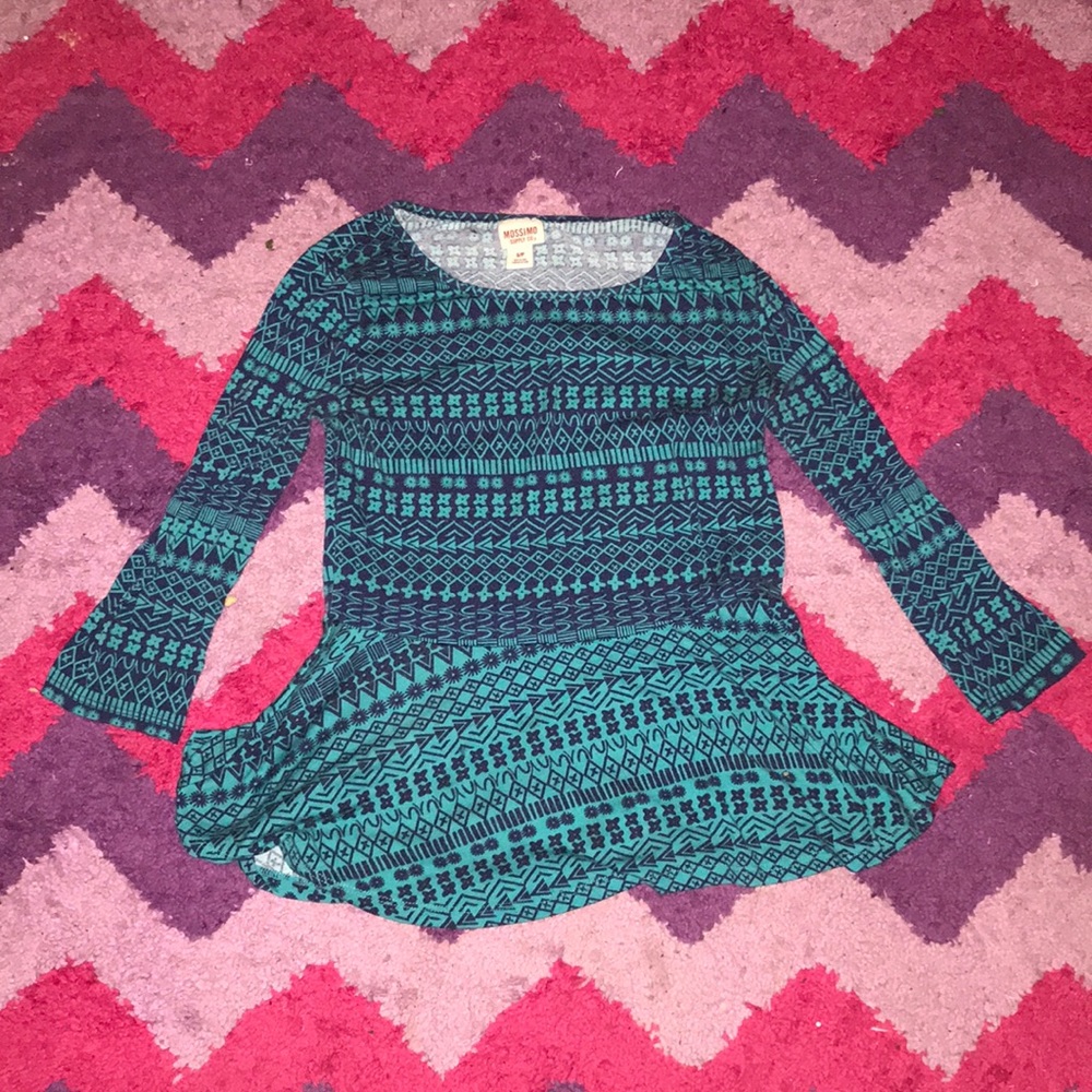 Blue and black designed long sleeve